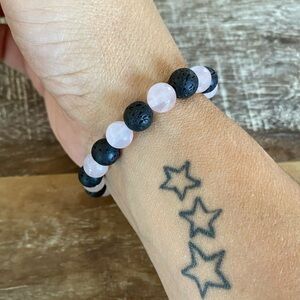 Rose Quartz and Lava Stone bracelet
